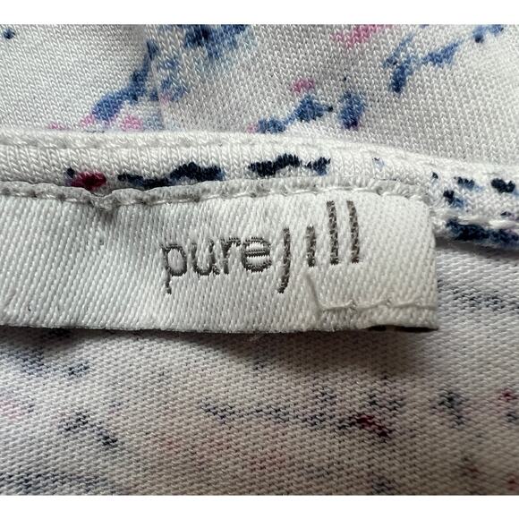 Pure J.Jill Top White Asymmetric Hem Half Sleeve Tunic Tee White Measures Large - Picture 3 of 13